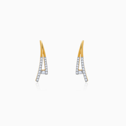 Gold Abstract Lab Grown Diamond Earrings