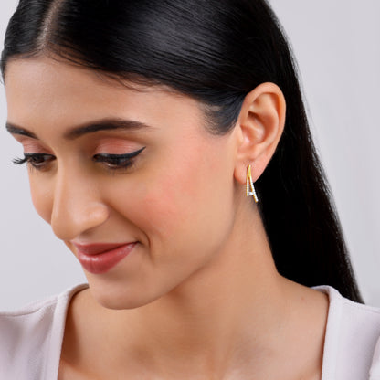 Gold Abstract Lab Grown Diamond Earrings