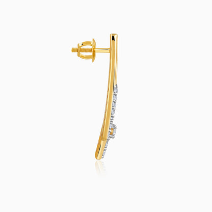 Gold Abstract Lab Grown Diamond Earrings