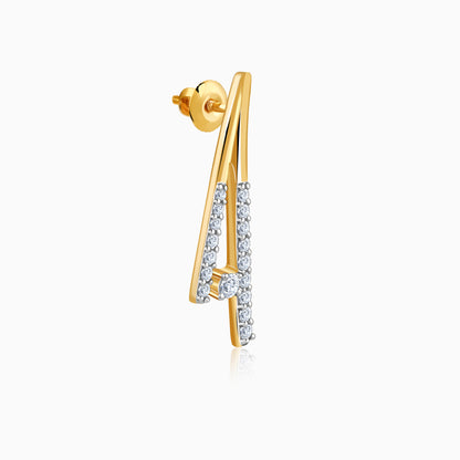 Gold Abstract Lab Grown Diamond Earrings
