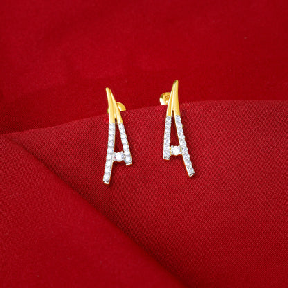Gold Abstract Lab Grown Diamond Earrings