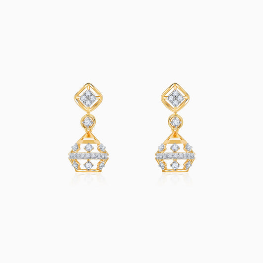 Gold Classy Lab Grown Diamond Earrings