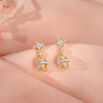 Gold Classy Lab Grown Diamond Earrings