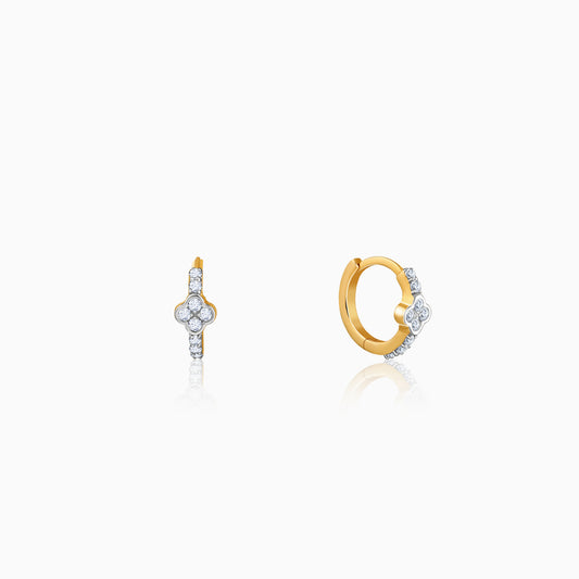 Gold Quatrefoil Lab Grown Diamond Hoop Earrings