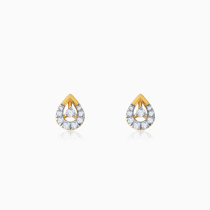 Gold Teardrop Lab Grown Diamond Stud Earrings
