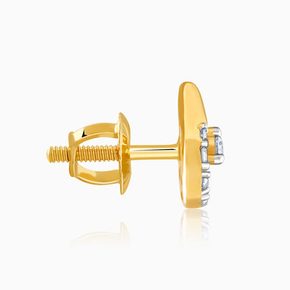 Gold Teardrop Lab Grown Diamond Stud Earrings