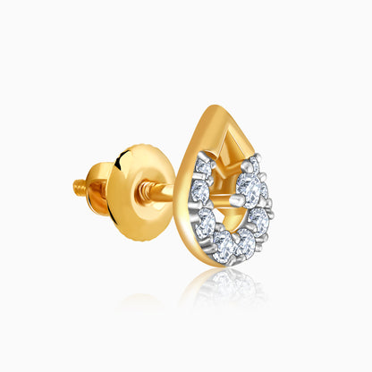 Gold Teardrop Lab Grown Diamond Stud Earrings