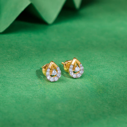 Gold Teardrop Lab Grown Diamond Stud Earrings