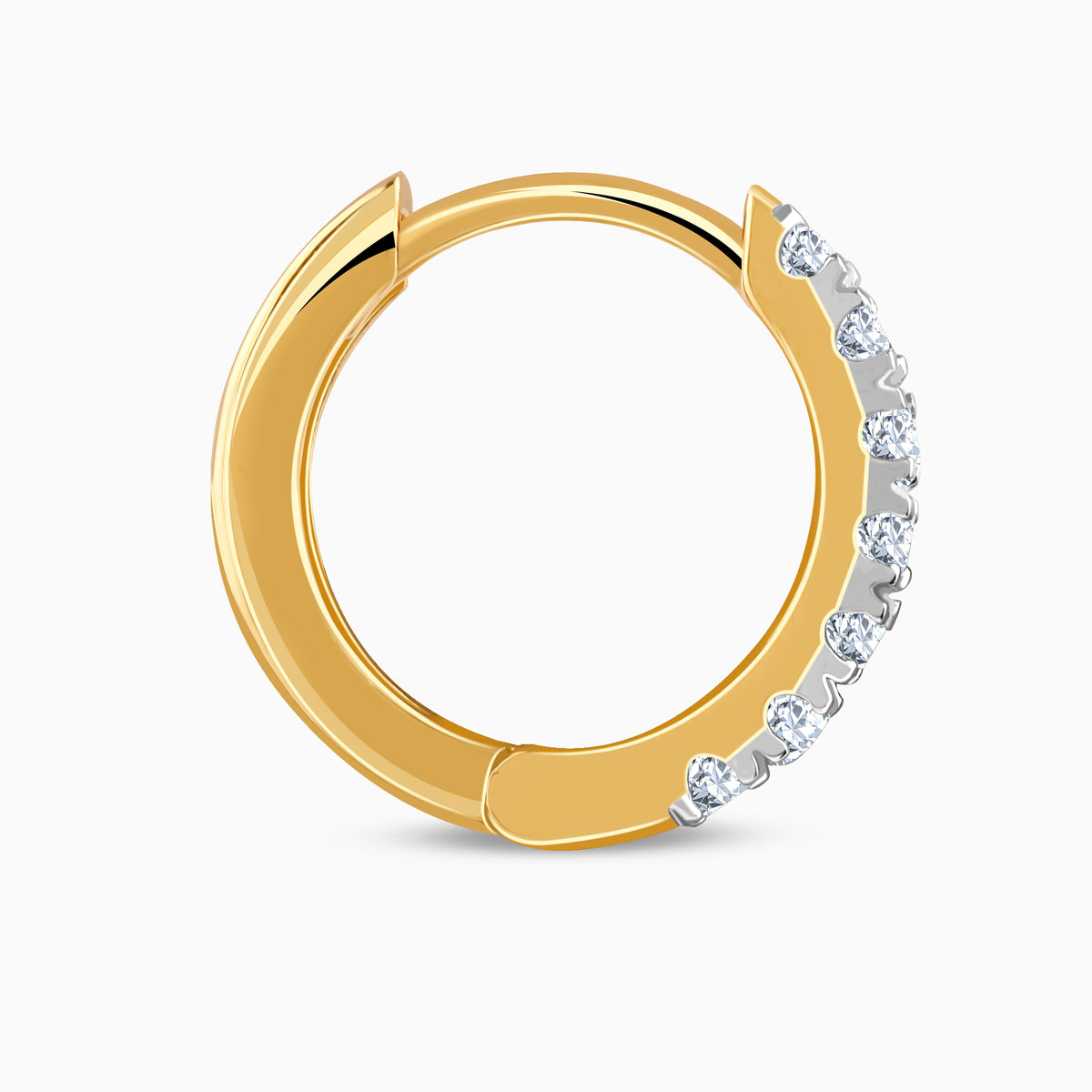 Gold Half Eternity Lab Grown Diamond Hoop Earrings