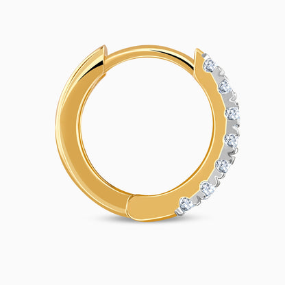 Gold Half Eternity Lab Grown Diamond Hoop Earrings