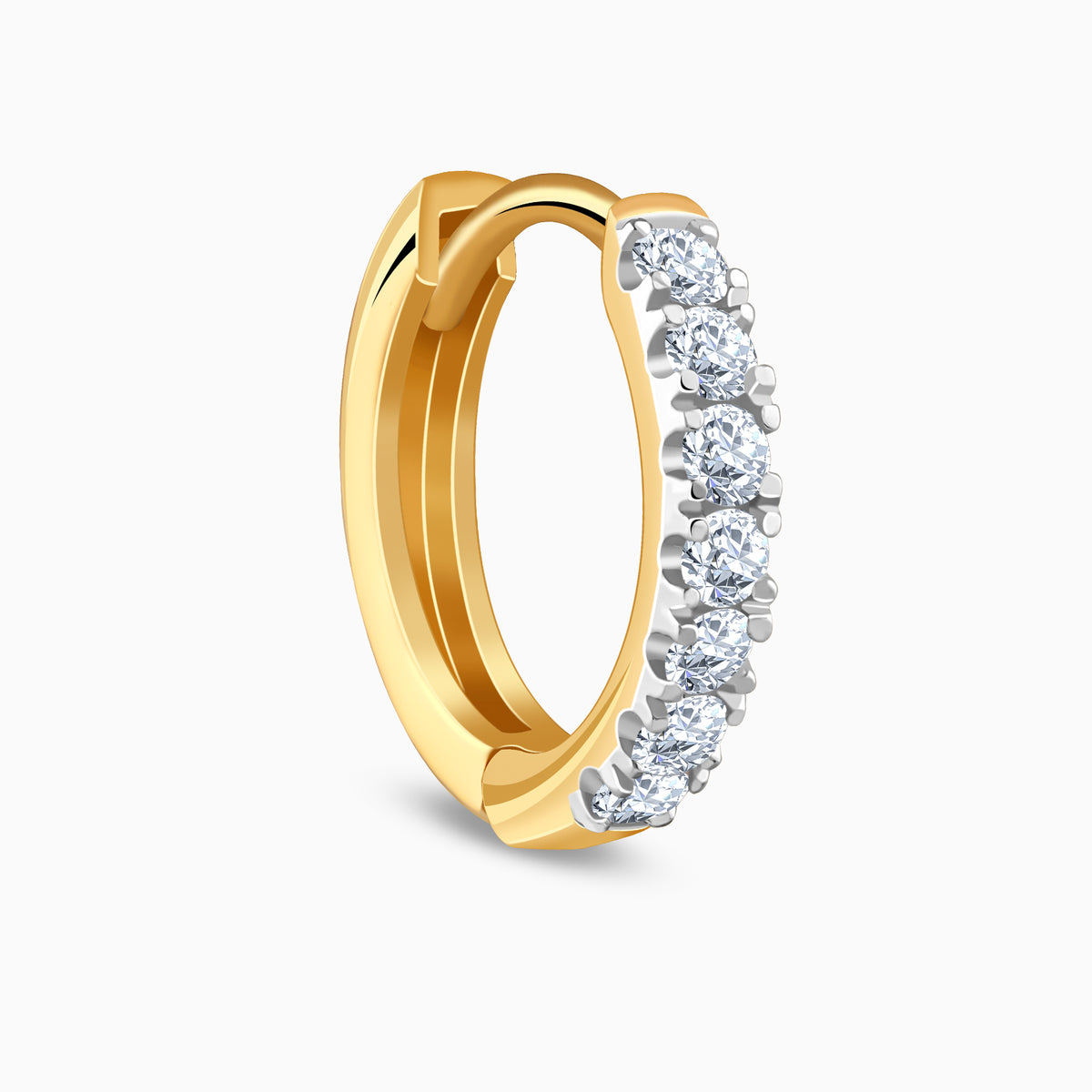 Gold Half Eternity Lab Grown Diamond Hoop Earrings
