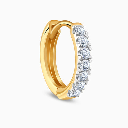 Gold Half Eternity Lab Grown Diamond Hoop Earrings