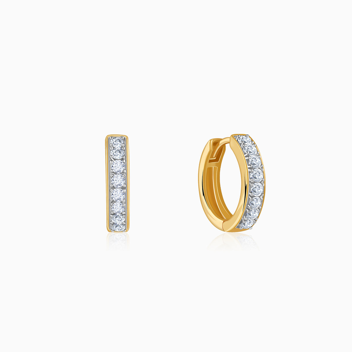 Gold Channel Lab Grown Diamond Hoop Earrings