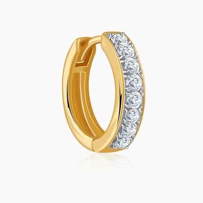 Gold Channel Lab Grown Diamond Hoop Earrings