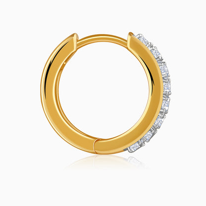 Gold Channel Lab Grown Diamond Hoop Earrings
