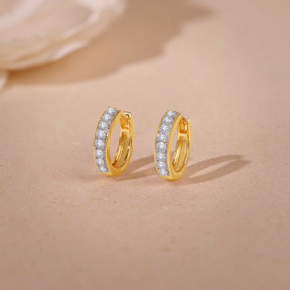 Gold Channel Lab Grown Diamond Hoop Earrings