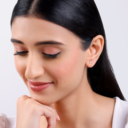 Gold Dot Bling Lab Grown Diamond Earrings