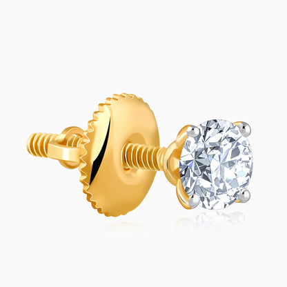 Gold Eternal Spark Solitaire Lab Grown Diamond Studs
