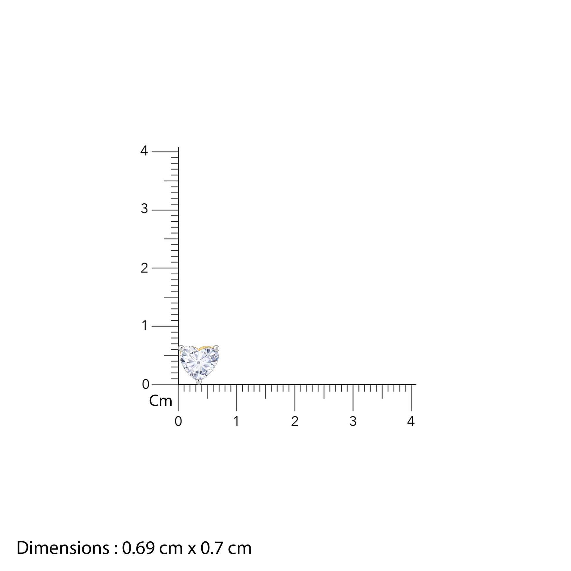 Gold Eternal Heart Solitaire Lab Grown Diamond Studs