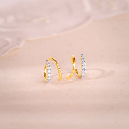 Gold Twist of Light Lab-Grown Diamond Earrings