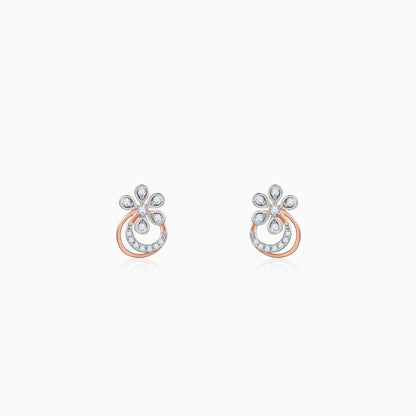 Rose Gold Zinnia Lab Grown Diamond Stud Earrings