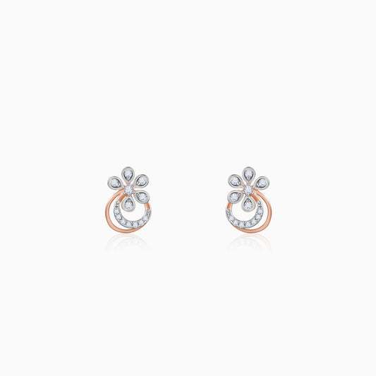 Rose Gold Zinnia Lab Grown Diamond Stud Earrings