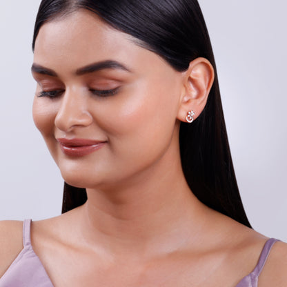 Rose Gold Zinnia Lab Grown Diamond Stud Earrings