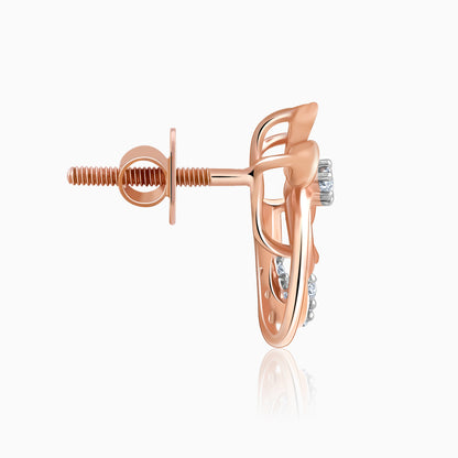 Rose Gold Zinnia Lab Grown Diamond Stud Earrings