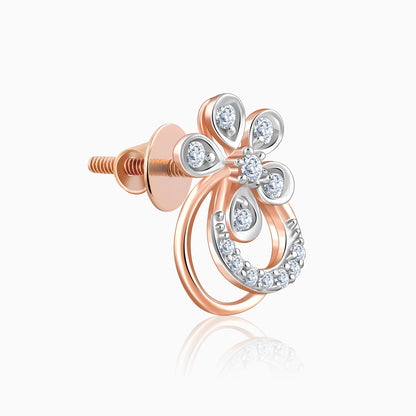 Rose Gold Zinnia Lab Grown Diamond Stud Earrings