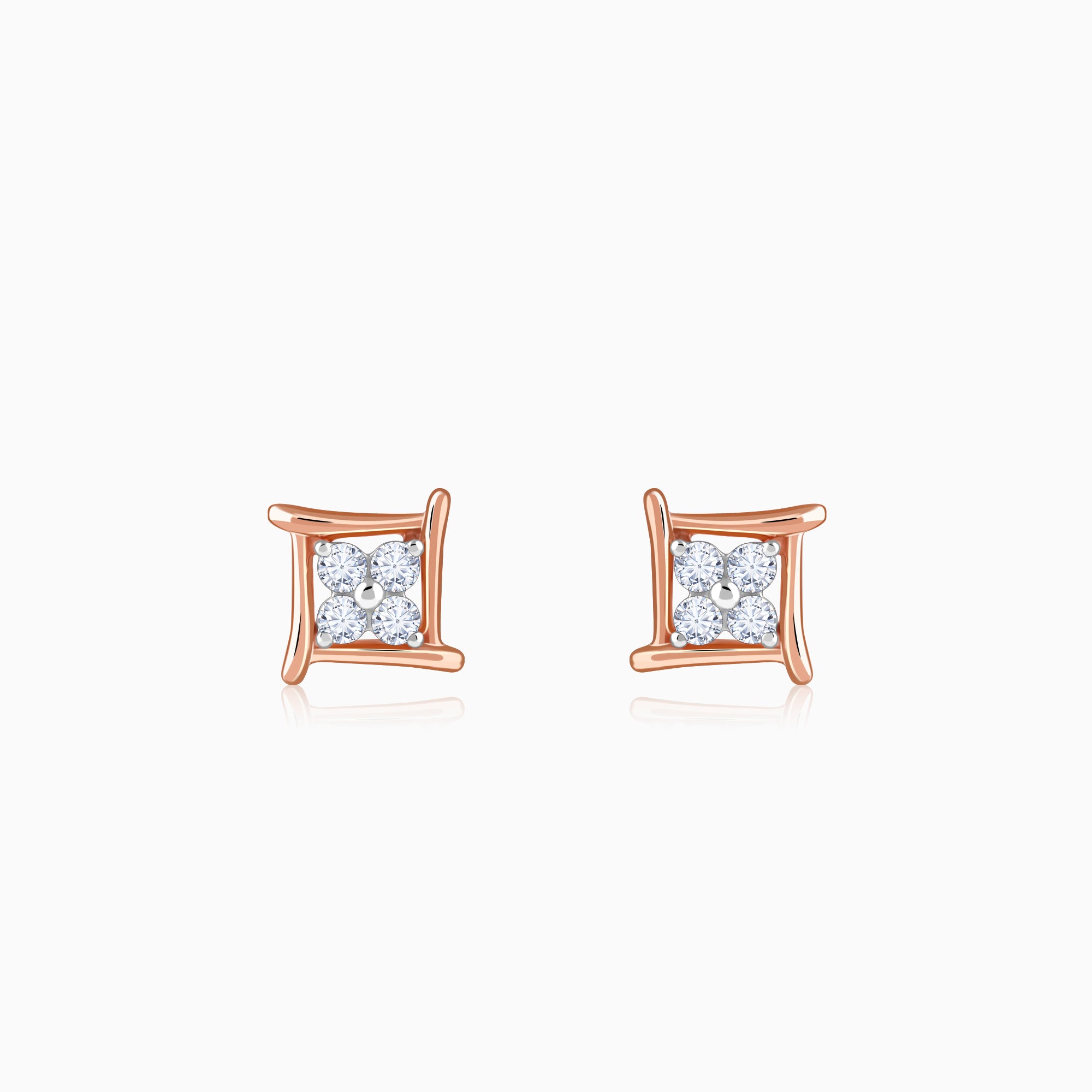 Rose Gold Princes Lab Grown Diamond Earrings | GIVA – Heer by GIVA