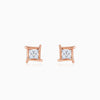 Rose Gold Princes Lab Grown Diamond Stud Earrings