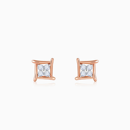 Rose Gold Princes Lab Grown Diamond Stud Earrings