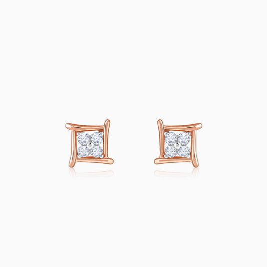 Rose Gold Princes Lab Grown Diamond Stud Earrings