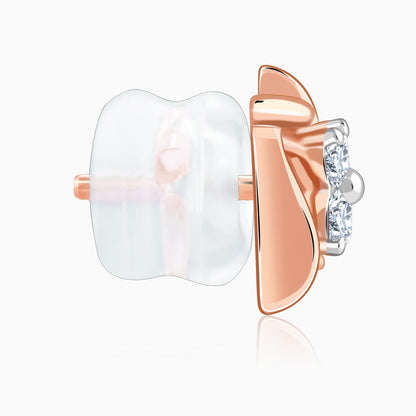 Rose Gold Princes Lab Grown Diamond Stud Earrings