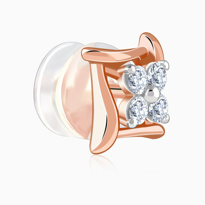 Rose Gold Princes Lab Grown Diamond Stud Earrings