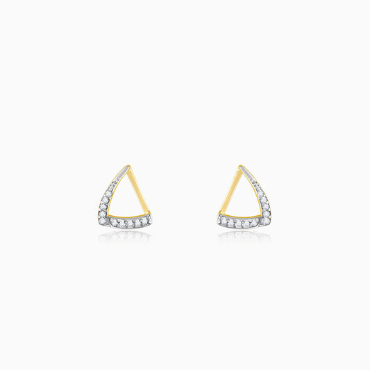 Gold Iconic Triangle Diamond Earrings