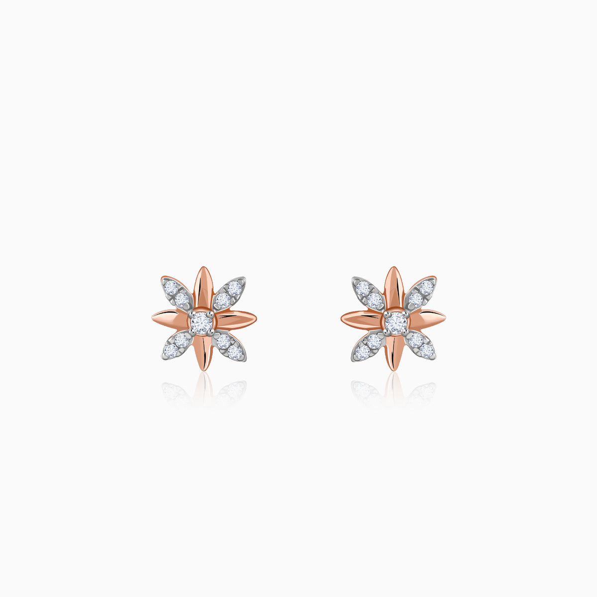 Anushka Sharma Rose Gold Lily Lab Grown Diamond Stud Earrings