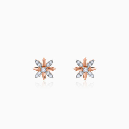 Rose Gold Lily Lab Grown Diamond Stud Earrings