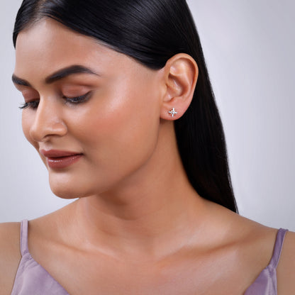 Rose Gold Lily Lab Grown Diamond Stud Earrings