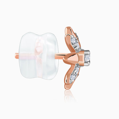 Rose Gold Lily Lab Grown Diamond Stud Earrings