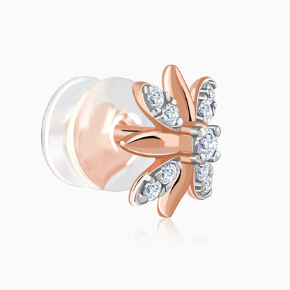 Rose Gold Lily Lab Grown Diamond Stud Earrings