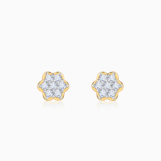 Gold Radiant Lab Grown Diamond Stud Earrings