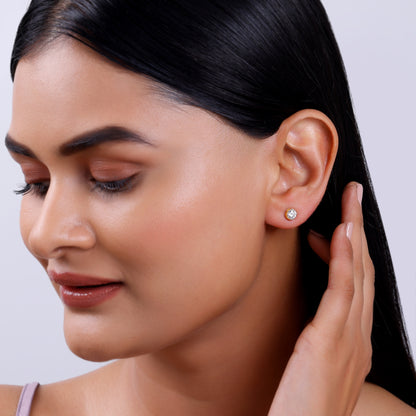 Gold Nova Lab Grown Diamond Stud Earrings