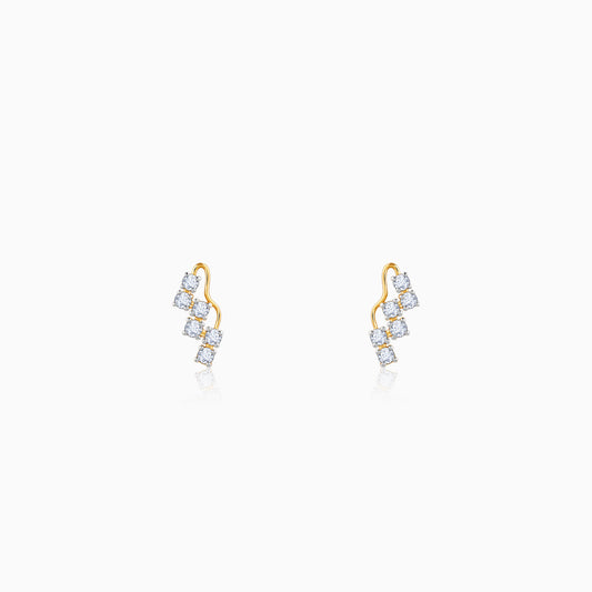 Gold Curve Craze Lab Grown Diamond Earrings