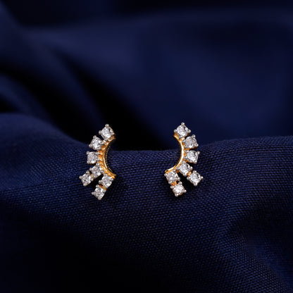 Gold Climber Lab Grown Diamond Studs