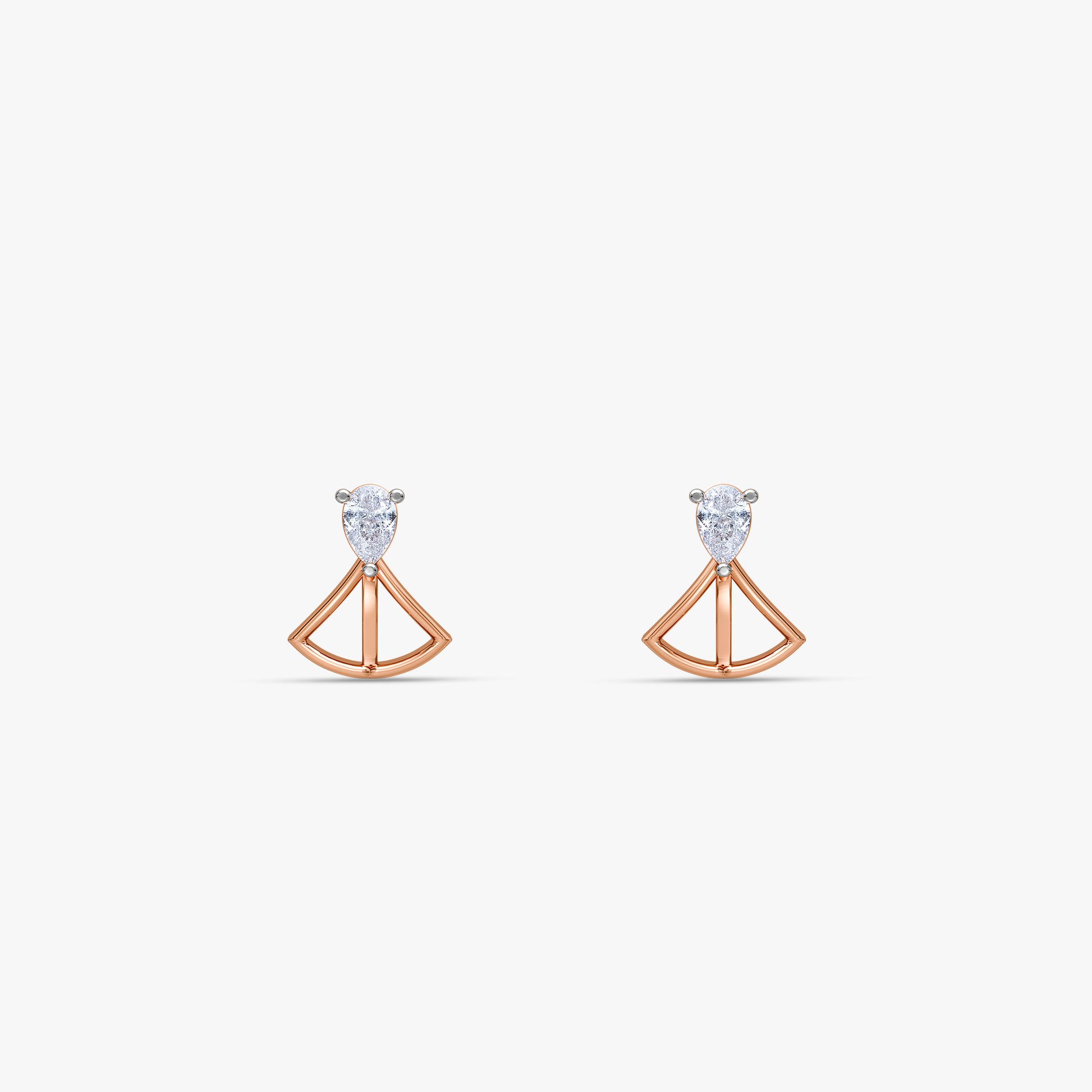 Rose Gold Pendulum Lab Grown Diamond Earrings