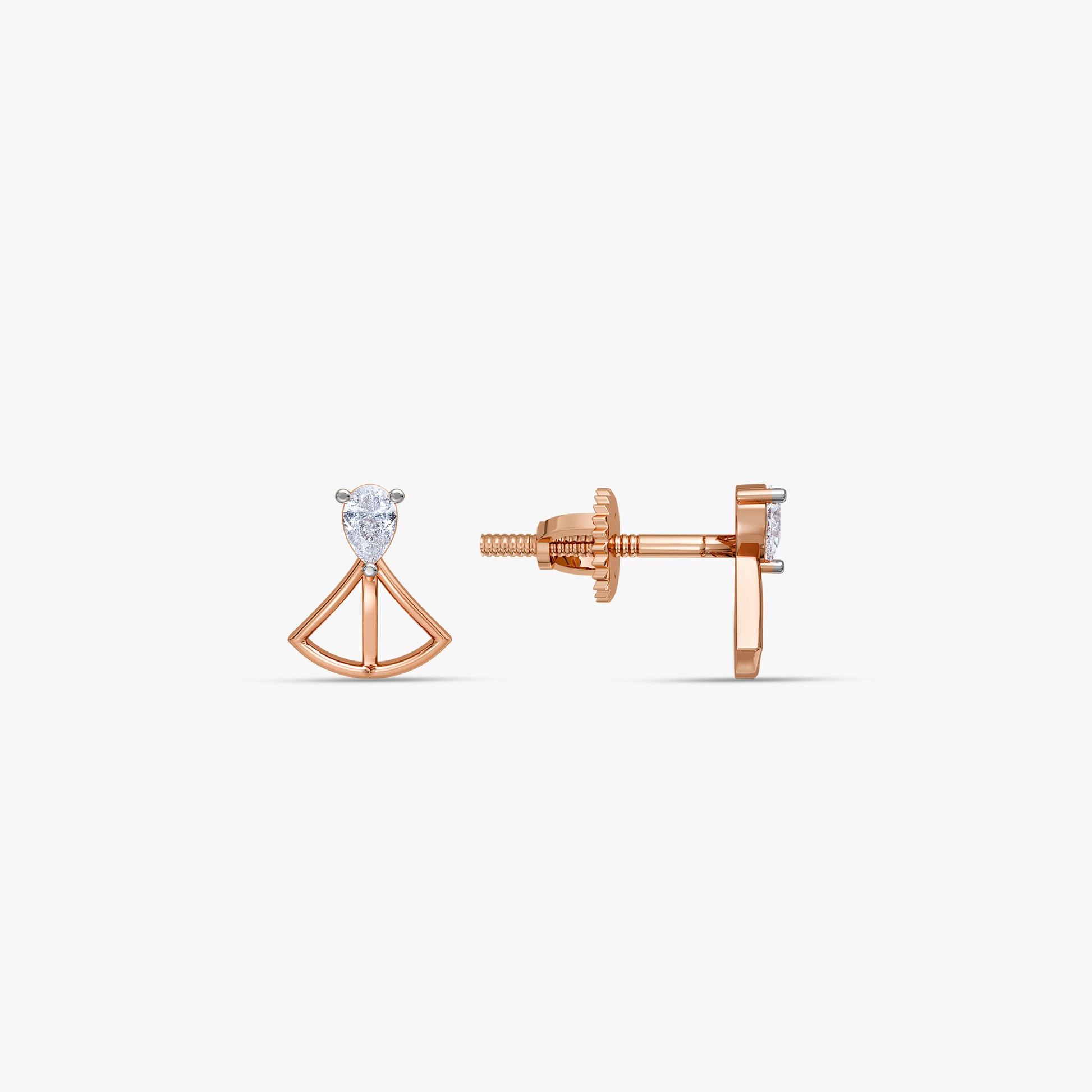 Rose Gold Pendulum Lab Grown Diamond Earrings