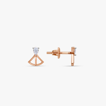 Rose Gold Pendulum Lab Grown Diamond Earrings
