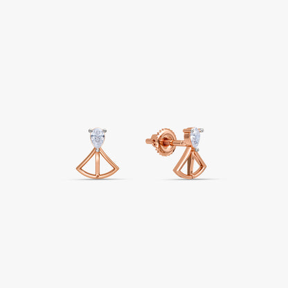 Rose Gold Pendulum Lab Grown Diamond Earrings