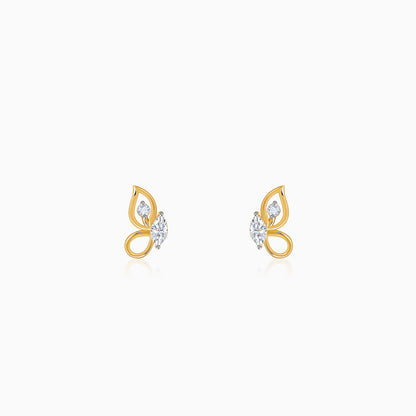 Gold Flutter Lab Grown Diamond Stud Earrings